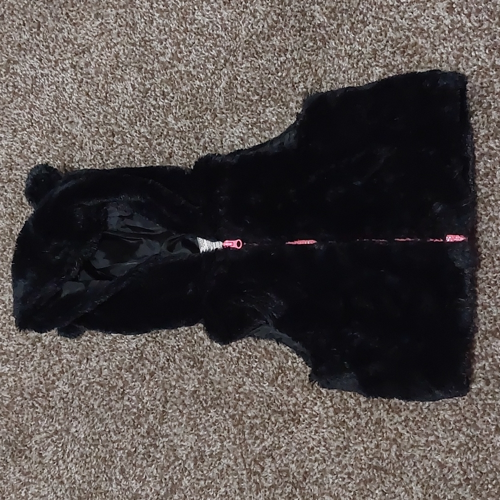 Black Faux Fur WonderKids Vest